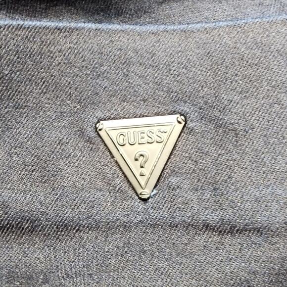 Guess Jeans Womens 28 Blue Dark Wash Low Rise Crop Ruched Hem Stretch Denim - Picture 5 of 16